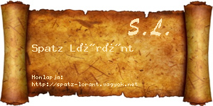 Spatz Lóránt névjegykártya